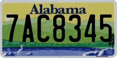 AL license plate 7AC8345
