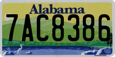 AL license plate 7AC8386