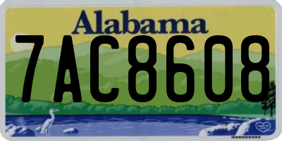 AL license plate 7AC8608