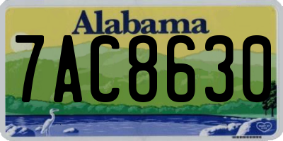 AL license plate 7AC8630
