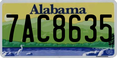 AL license plate 7AC8635