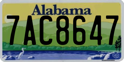 AL license plate 7AC8647