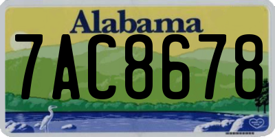 AL license plate 7AC8678