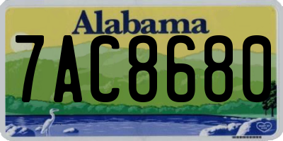 AL license plate 7AC8680