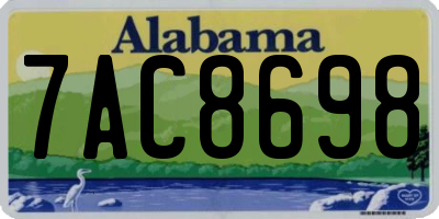 AL license plate 7AC8698
