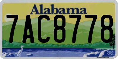 AL license plate 7AC8778