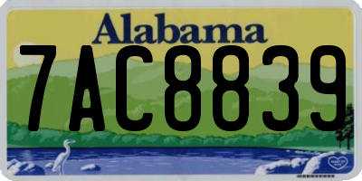 AL license plate 7AC8839
