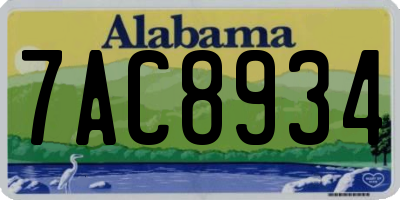 AL license plate 7AC8934