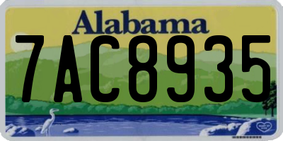 AL license plate 7AC8935