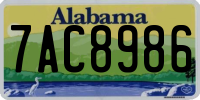 AL license plate 7AC8986