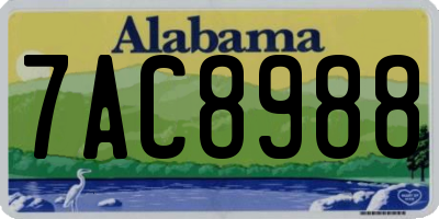 AL license plate 7AC8988