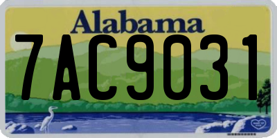 AL license plate 7AC9031