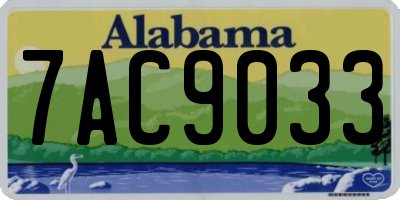AL license plate 7AC9033