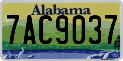 AL license plate 7AC9037