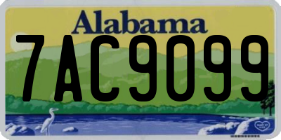 AL license plate 7AC9099