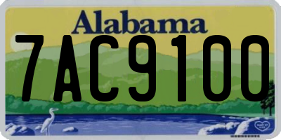 AL license plate 7AC9100