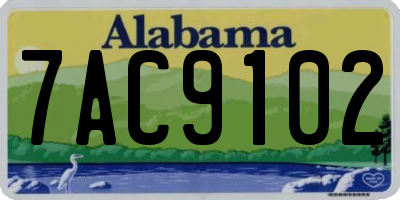 AL license plate 7AC9102