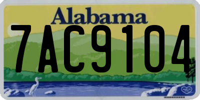 AL license plate 7AC9104