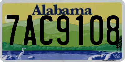 AL license plate 7AC9108