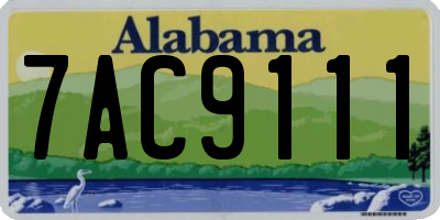 AL license plate 7AC9111