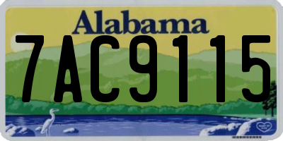 AL license plate 7AC9115