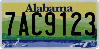 AL license plate 7AC9123