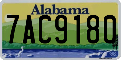 AL license plate 7AC9180