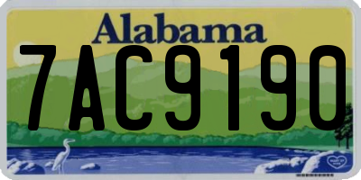 AL license plate 7AC9190