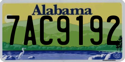 AL license plate 7AC9192