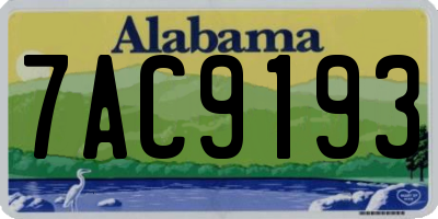 AL license plate 7AC9193