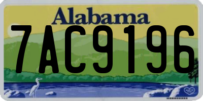 AL license plate 7AC9196