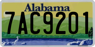 AL license plate 7AC9201