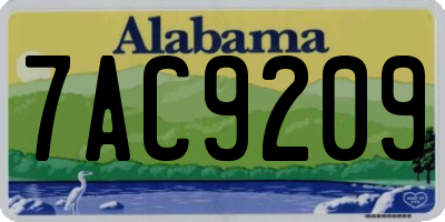 AL license plate 7AC9209