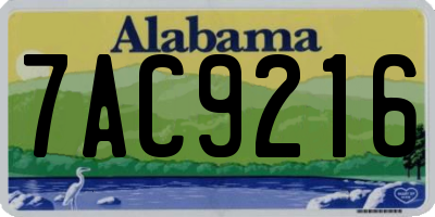 AL license plate 7AC9216