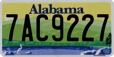 AL license plate 7AC9227