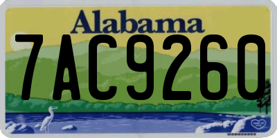 AL license plate 7AC9260