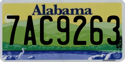 AL license plate 7AC9263