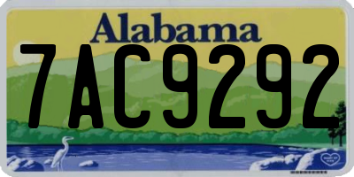 AL license plate 7AC9292