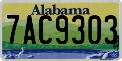 AL license plate 7AC9303