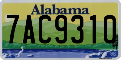 AL license plate 7AC9310