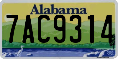 AL license plate 7AC9314