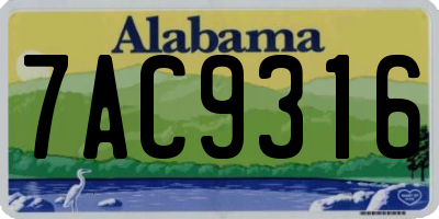 AL license plate 7AC9316