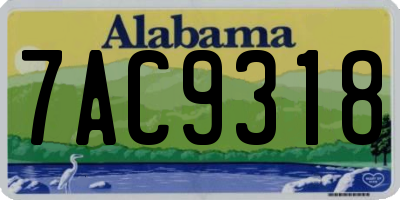 AL license plate 7AC9318
