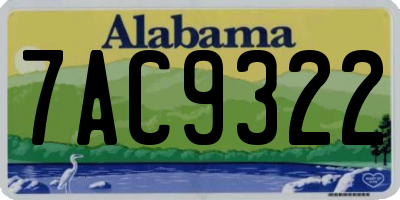 AL license plate 7AC9322
