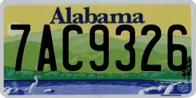 AL license plate 7AC9326