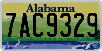 AL license plate 7AC9329