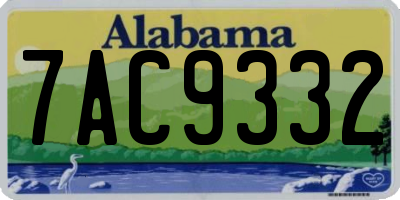 AL license plate 7AC9332