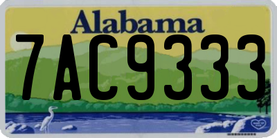AL license plate 7AC9333