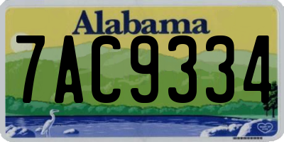 AL license plate 7AC9334