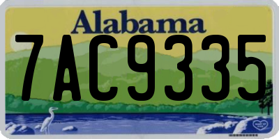 AL license plate 7AC9335